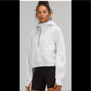 LIKE NEW Scuba Oversized 1/2 Zip Hoodie, XS/S, Ultra Light Grey